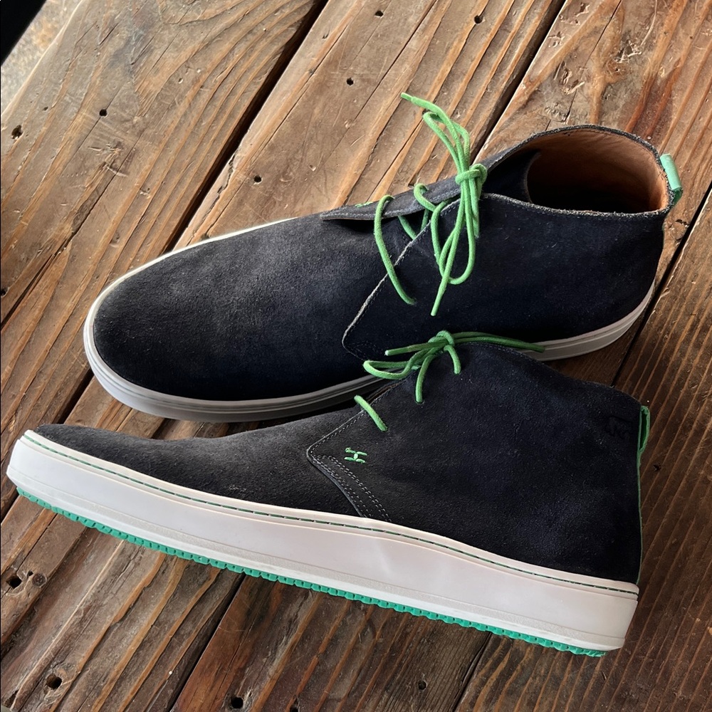 Stylish dark navy/green Suede Men's Shoes
